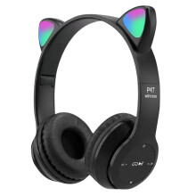 AceMonster Kids Cat Ear Wireless Headphones with LED Lights, Bluetooth On-Ear, Mic, Compatible with Laptop & School Use