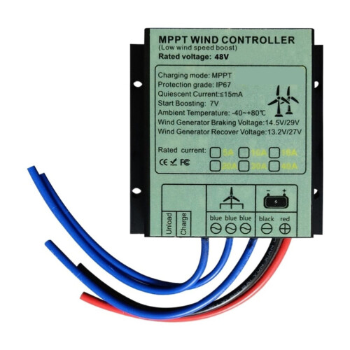 MPPT Wind Charge Controller 10A 40A Low Wind Speed Regulator Voltage Boost 12V 24V 48V System Waterproof,High Efficiency