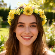 Osterstirnband mit Blumenkranz und künstlichen Blumen – Festliches Frühlingshaaraccessoire für Frauen und Mädchen