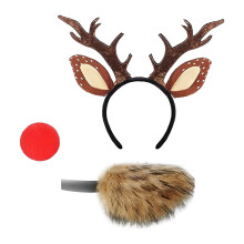 Weihnachtsstirnband für Kinder mit Ohren und Mütze – Festliche Mützenaccessoires für Kleinkinder und Babys – Stirnband mit
