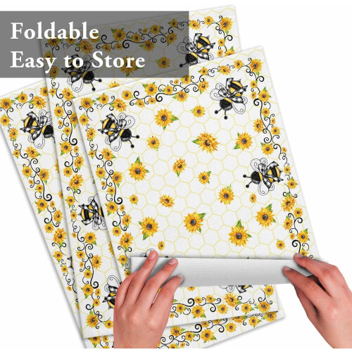 Sets de table tournesol, lot de 4, en coton et lin 2