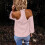 Polyester-Langarm-T-Shirts für Damen, einfarbig, elegant, lässig, V-Ausschnitt 6