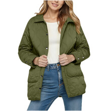 Kukoosong Dame Oversized Cropped Puffer Jakke, Vinter Casual Lynlås Kort Hættetrøje med Dun, Moderigtige Polstrede Dunjakker med Lommer
