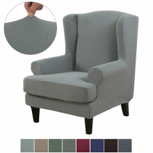 Housse de fauteuil à oreilles en polyester – Extensible, Lavable en machine,