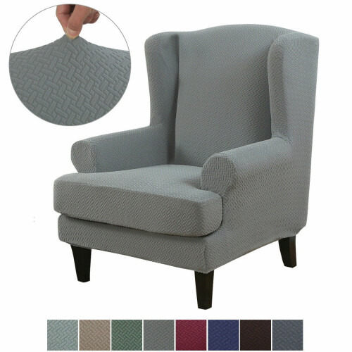 Housse de fauteuil à oreilles en polyester – Extensible, Lavable en machine,