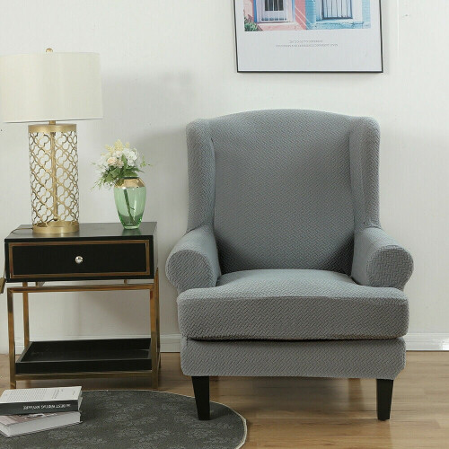Housse de fauteuil à oreilles en polyester – Extensible, Lavable en machine, 1