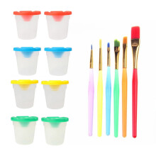 Homoyoyo Multi-Colored Drawing Cups for Painting with Clear View and Spill-Proof Design, Ideal for Art and Craft Projects
