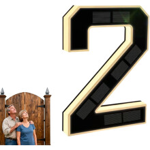 9" Solar-Powered Outdoor House Number Light, Waterproof LED Address Sign with Auto On/Off Sensor, Modern Digits, No Wiring Needed