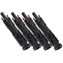 4 PCS Fuse Holder Solar Extension Cable Panel Connector Black