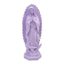 Statue de la Vierge Marie en résine blanche de 30 cm, figurine de Notre-Dame de Guadalupe – Décoration catholique pour la maison, autel de