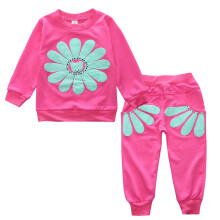 Tacair Gheansaí do Chailíní Culaith Pullover do Pháistí Tacair Chulaith Gheansaí Fómhar agus Geimhridh Tacar 2 phíosa Sunflower do Chailíní