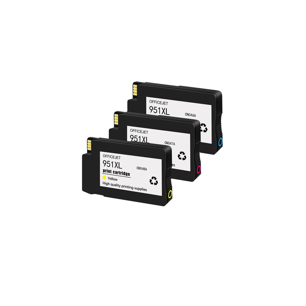 Compatible Ink Cartridge Replacement For Hp 951XL (Cyan, Magenta, Yellow) – Officejet Pro 8600/8610/8100/8615/8620/8630/8660/251Dw Blue,Pink,Yellow 9448990373482