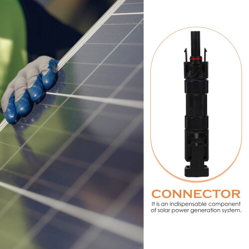 4 PCS Fuse Holder Solar Extension Cable Panel Connector Black 1