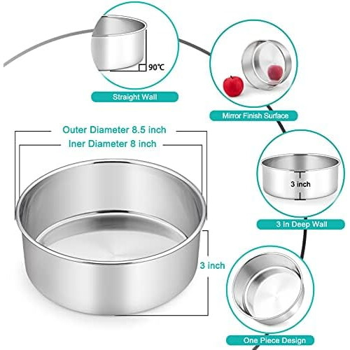 6-inch Stainless Steel Cake Pan Set 4 pcs 1