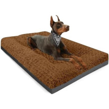 XL Dog Bed for Crates Brown Plush Mat 41" x 27"