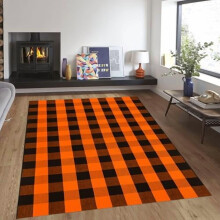 Black and White Buffalo Check Outdoor Rug 35.4 x 59 in