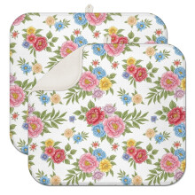 Tapis égouttoir de cuisine à motif floral 40 x 45 cm