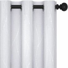 Silver Wave Dot Thermal Curtains 42x72 in Set of 2