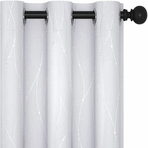 Silver Wave Dot Thermal Curtains 42x72 in Set of 2