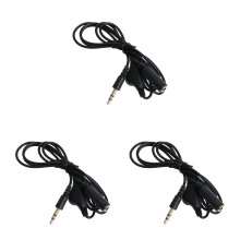 3-pack 1M audiokabel, verlengkabel voor luidsprekers, hoofdtelefoon met volumeregeling.