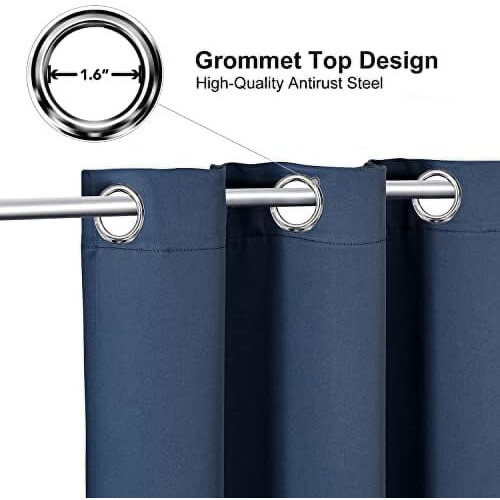 Perdele opace cu inele de fixare, 106x165 cm, set de 2 2