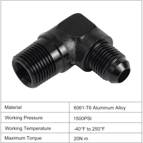 Προσαρμογέας αγκώνα AN6to3/8" NPT90 (2 τεμάχια) 2