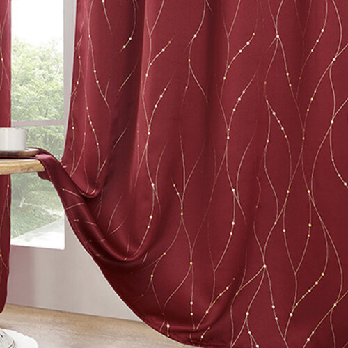 Thermal Insulated Blackout Curtain Panel Red 87x55in 2