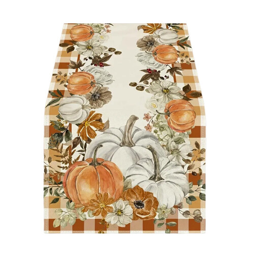 Høstens bordløper Gresskar Lønneblad-trykk Polyester 13x72