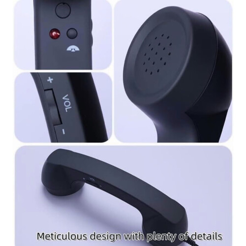 Telefon retro compatibil cu iPhone și Android – Tip C/3,5 mm, receptor fix vintage, albastru 2