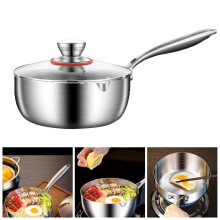 Stainless Steel Saucepan with Lid, Induction Compatible, Dishwasher Safe, for Gas/Electric/Ceramic Stoves