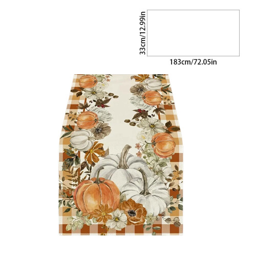 Høstens bordløper Gresskar Lønneblad-trykk Polyester 13x72 1