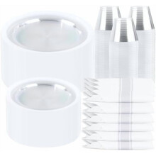 White Dinnerware Set for 30 Guests: 60 Plates, 30 Cups, 30
