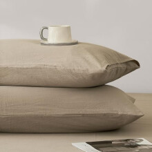 Tacar de 2 Chlúdach Pillowcases King, Clúdaigh Clúdaigh Cadáis Nite, Uigeacht Línéadaigh, Dusty Khaki 2036 orlach, Bog & In-análaithe (Gan