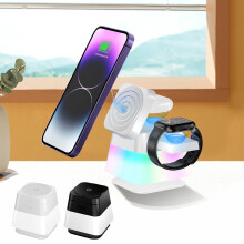 Stáisiún Muirir Gan Sreang 15W4-in-1 le haghaidh Android, iPhone, Apple, Samsung & iPad