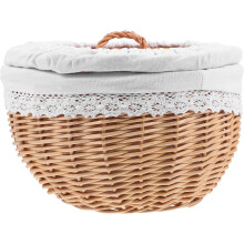 Panier de rangement tressé blanc multi-usage avec couvercle LEDMOMO1Pc pour fruits, pâtisseries et en-cas