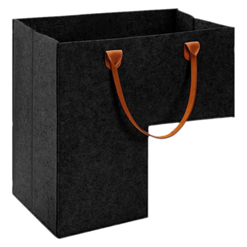Panier de rangement pour escalier, en feutre noir, 1 pièce