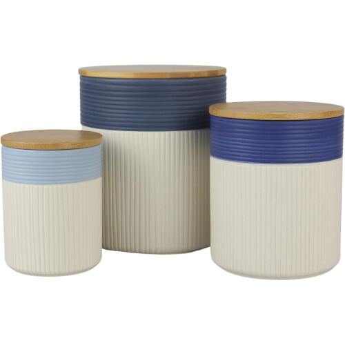Ensemble de 3 boîtes de rangement géométriques en céramique