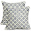 Fodere per cuscini con stampa a blocchi blu e verde, 45x45 cm, set da 2 1