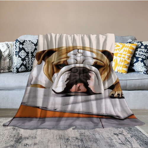 EastSmooth Teddy Engelse Bulldog Plaid, superzachte pluche plaid. 1