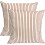 Conjunto de 2 capas de almofada de linho com bolinhas pretas, 45x45cm (18x18 polegadas). 1