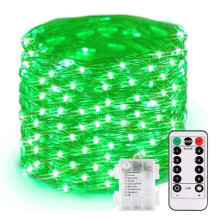 Soilse Sí Ceallraí, Sreang Airgid 33ft/10m 100LED, 8 Mód + Cianrialtán & Amaireoir, do Sheomra Leapa, Nollag, Cóisir, Bainis (Glas)