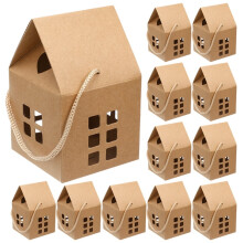 EASTIN Lot de 24 boîtes cadeaux en forme de maison, contenants à biscuits pour offrir en cadeau, Noël, grandes boîtes cadeaux en papier