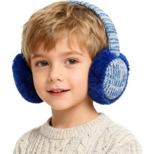 Orejeras de punto para niños, orejeras de felpa cálidas para invierno y clima frío para niños y niñas.
