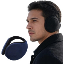 Mens Ear Muffs, Foldable Fluffy Winter Ear Warmers for Cold Weather, Adjustable Behind the Head Ear Covers for Outdoor Skiing and Daily Wear By