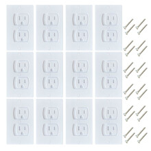 12 Pack Self-Closing Electric Outlet Covers for Child Proofing Safety Wall Socket Plates