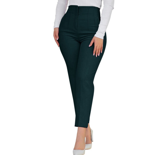 Παντελόνια για γυναίκες, Υψηλή μέση, κωνικά γυναικεία casual μόδα, λεπτή τσάντα, 1