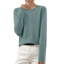 Admvng Damenpullover, langärmlig, Rundhalsausschnitt, leichtes Freizeitshirt, Größen S-3XL