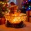 Christmas bull lantern Highland cow theme warm light 6