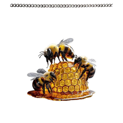 Honeycomb Acrylic Pendant 8in Beehive Design 1