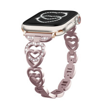 Glitter Heart Apple Watch Band – Compatible with Apple Watch Series 10 46mm, iWatch 10 46mm – Pink, Stylish Gift for Women & Girls